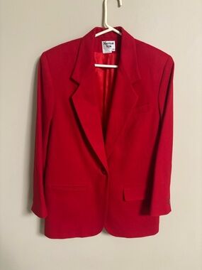 Harrison Kent Vintage Red 100% Wool Blazer Size 10 Medium Academia Classic